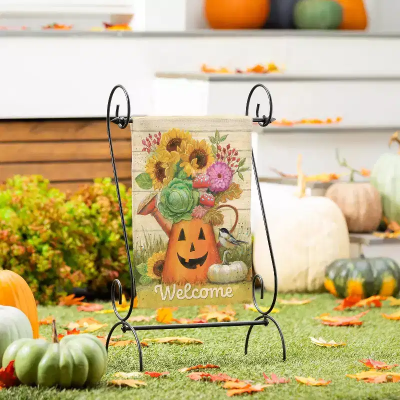 Evergreen Flag Halloween Watering Can Garden Flags 12x18 Double Sided, Fall Garden Flags for Outside, Fall Decorations for Home, Porch, Yard