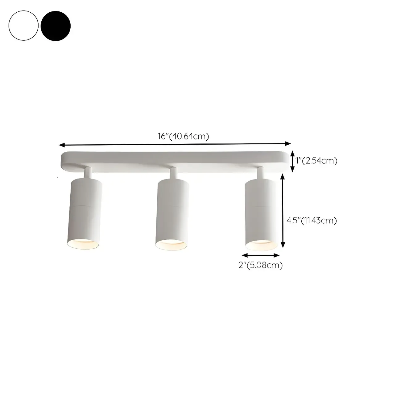 Mini Simple Cylinder Metal Semi Flush Mount Track Light