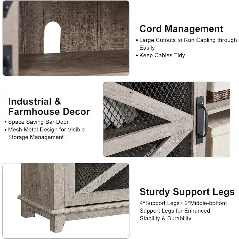 Industrial & Farmhouse TV Stand, Entertainment Center, TV Console