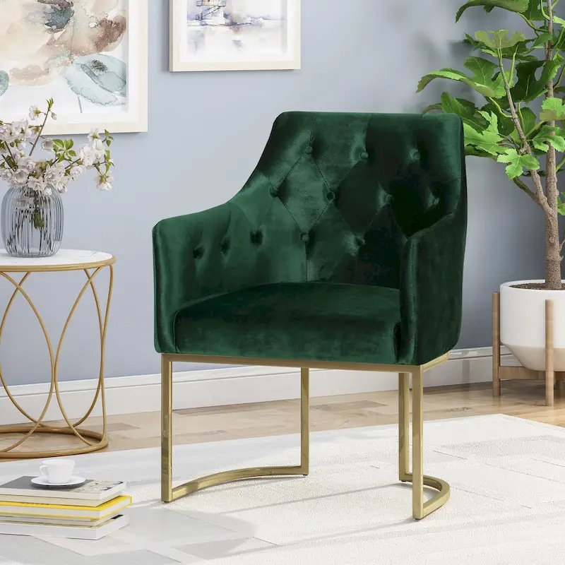 McDonough Modern Tufted Glam Accent Chair by Christopher Knight Home