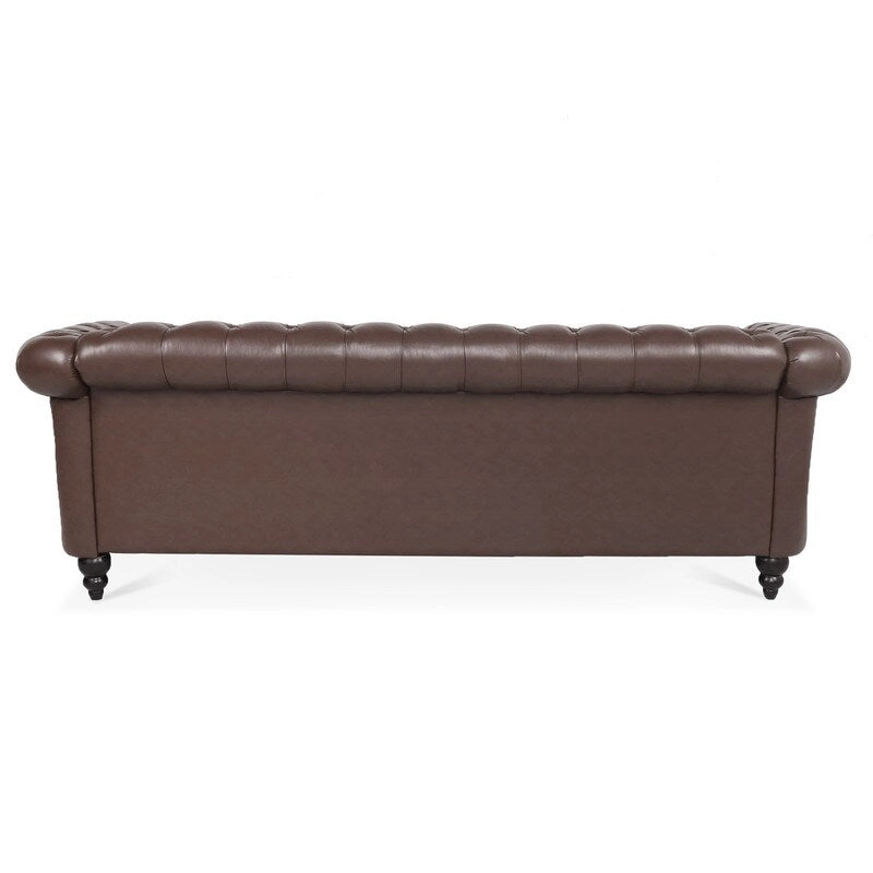 GEITIN 84.65 PU Rolled Arm Chesterfield 3 Seater Sofa