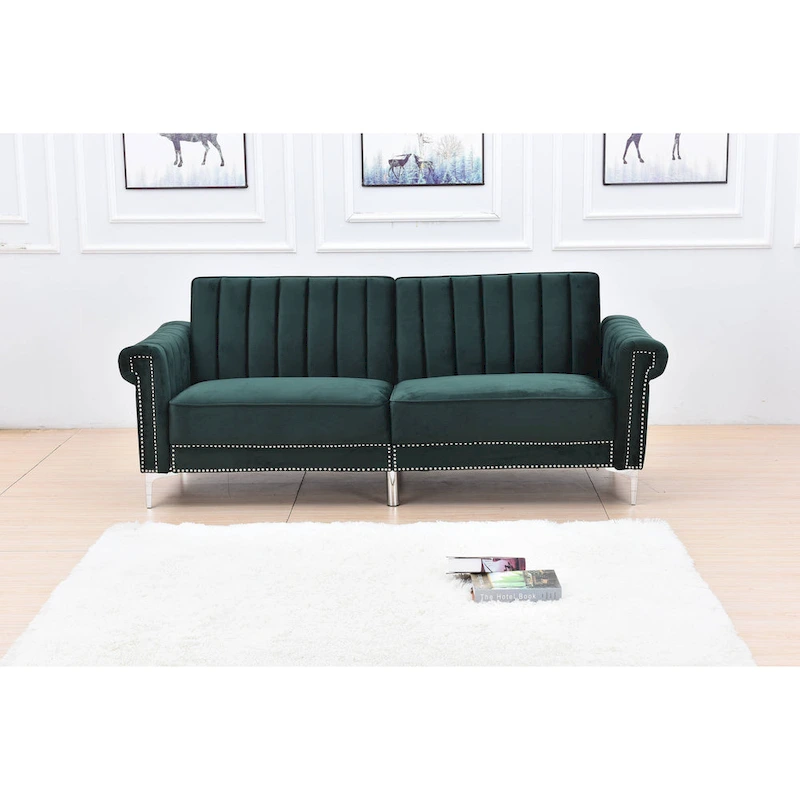 Legend Furniture Covertible Velvet Sofa Bed Sleeper