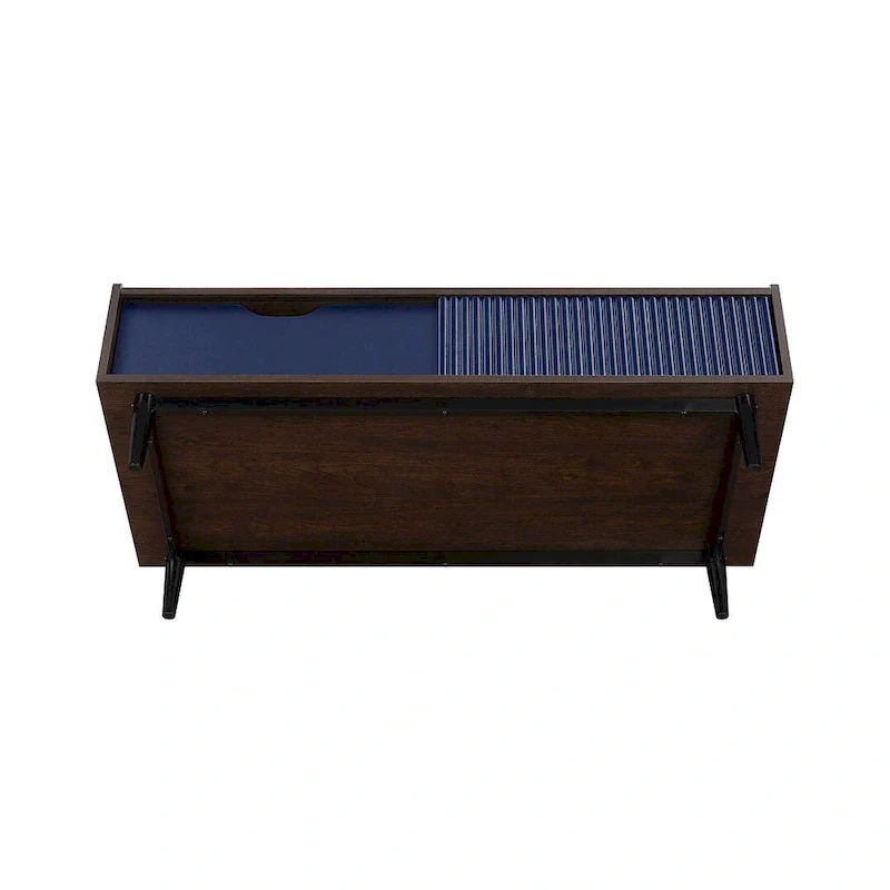 Modern Ribbed Coffee Table with Drawer and Shelf