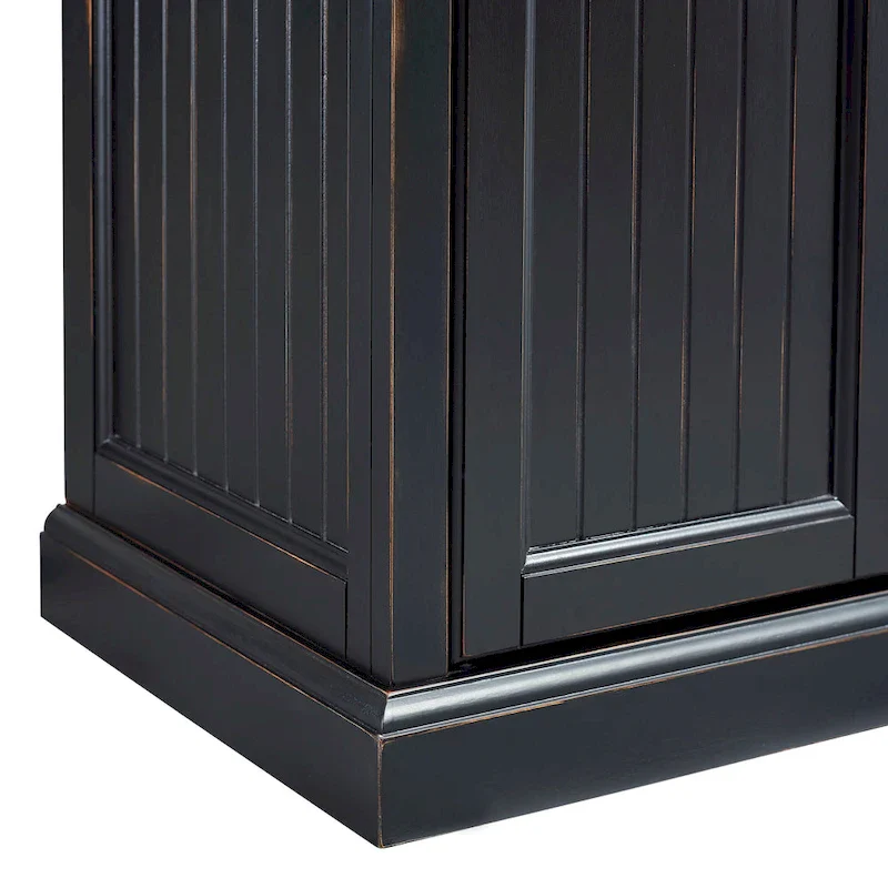 Crosley Seaside Kitchen Pantry in Distressed Black Finish
