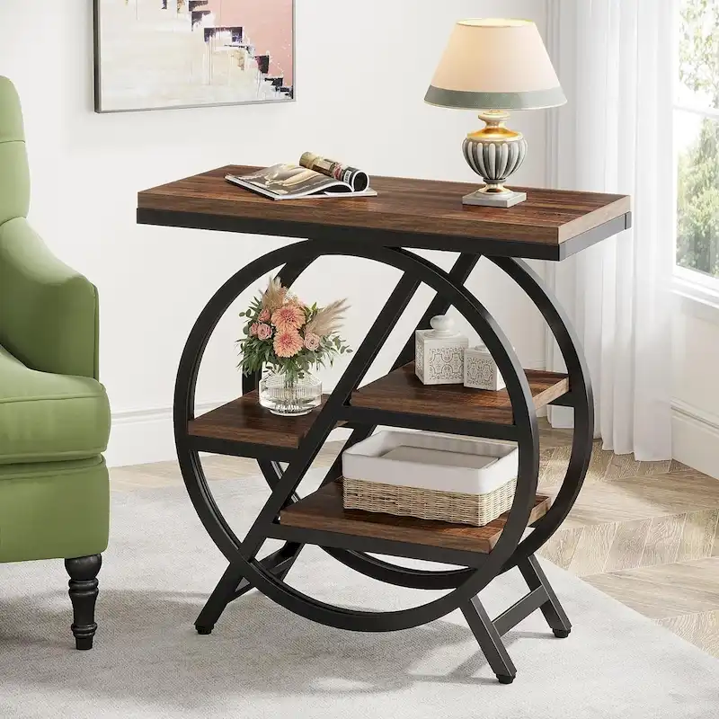 3-Tier End Table Narrow Side Table for Living Room