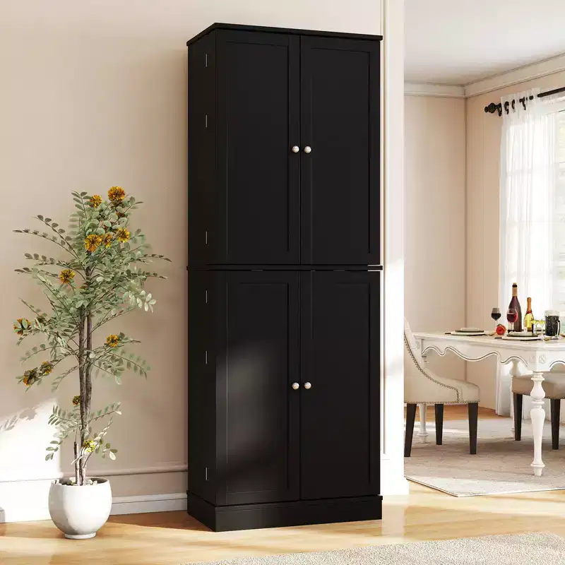 Costway 65-inch Kitchen Pantry Cabinet w/ 16 Door Shelves & 6 Adjustable Shelves