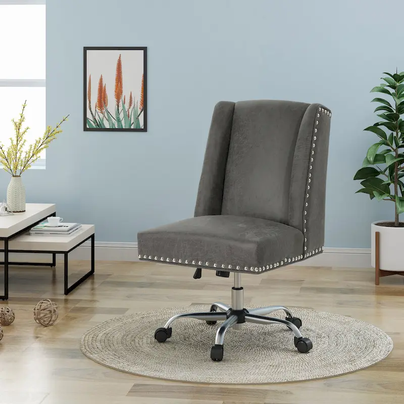 Swivel Office Chair with Chrome Base