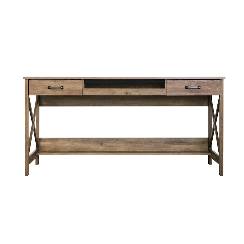 Saint Birch Alaska 59.5 Modern Farmhouse Writing Desk with Two Drawers