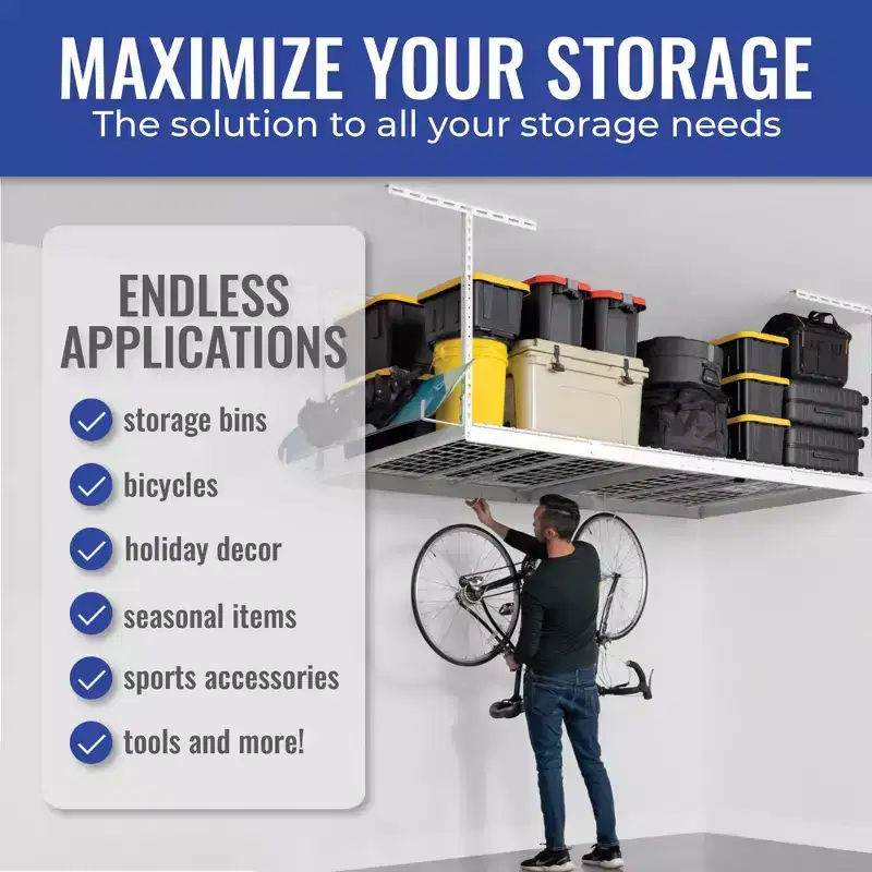 SafeRacks 4x8 Overhead Garage Storage Rack