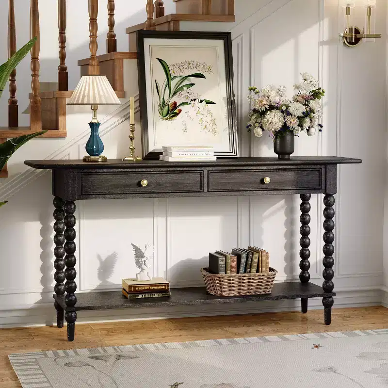 Christopher Knight Home Eleanor Retro Wood Console Table with 2 Drawers and Shelf