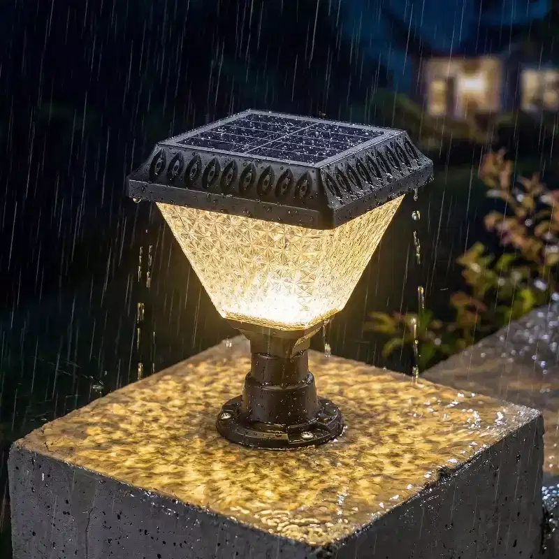 C Cattleya 2-Pack 8.5inch Matte Black Solar Post Cap Light with Remote Control,3CCT & RGB, Timer Function