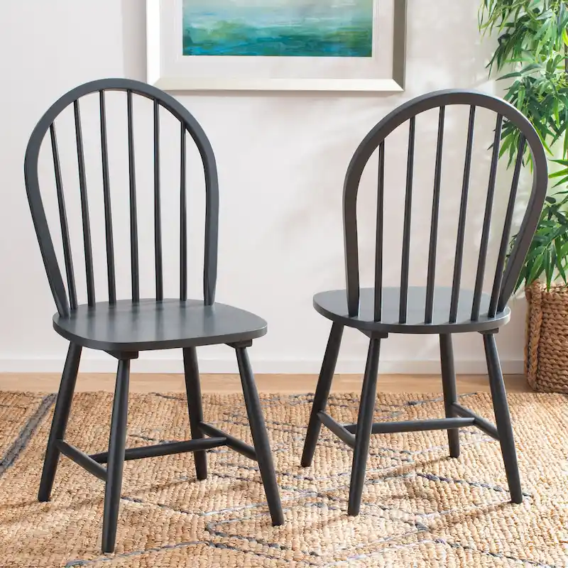 SAFAVIEH Delcie Spindle Oval Back Dining Chair (Set of 2) - 17.9  x 19.7  x 37  - 18Wx20Dx37H
