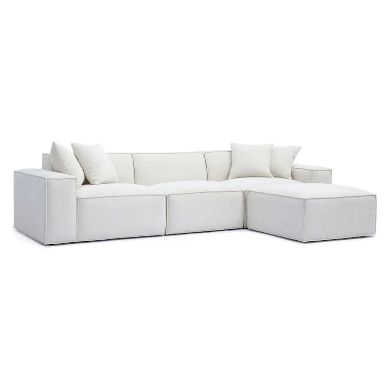 Mindy Chenille Basketweave Modular Sectional - 115.3W x 70D x 28.2H