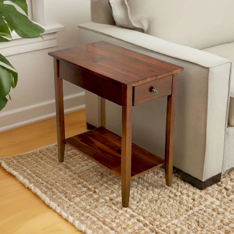 Porch & Den Holly Hill Solid Acacia Recliner End Table