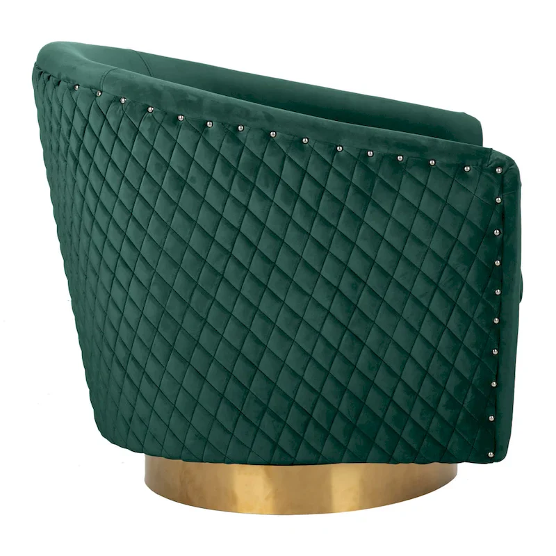 SAFAVIEH Couture Ikram Quilted Swivel Tub Chair - 30Wx32Dx30H