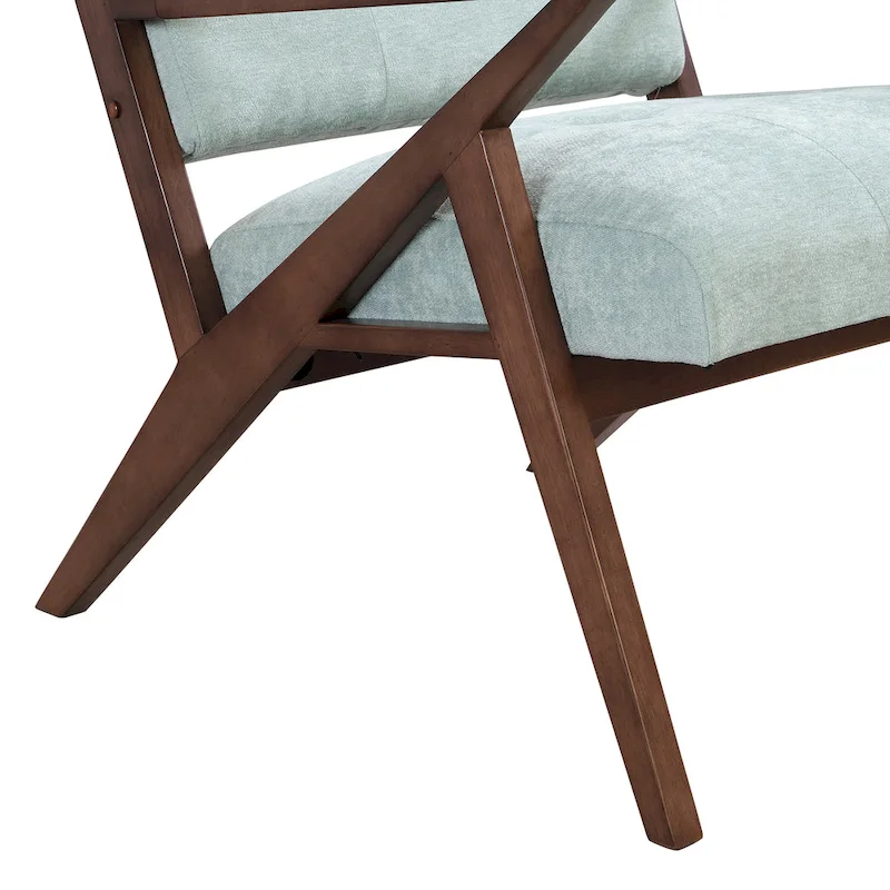 30 Mid-Century Modern Accent Chair with Plush Cushions, Angled Arm Design, and Sturdy Solid Wood Frame