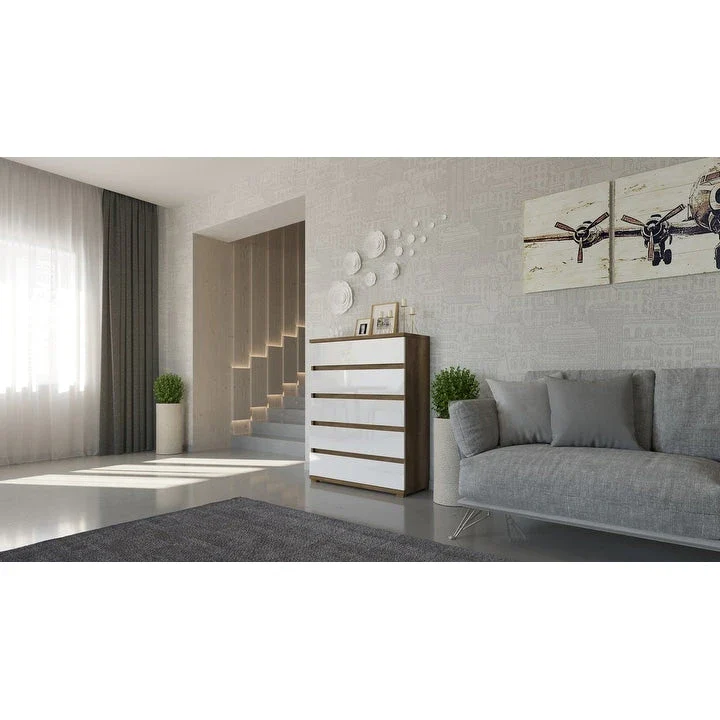 5-Drawer Dresser with Laminated Chipboard Construction