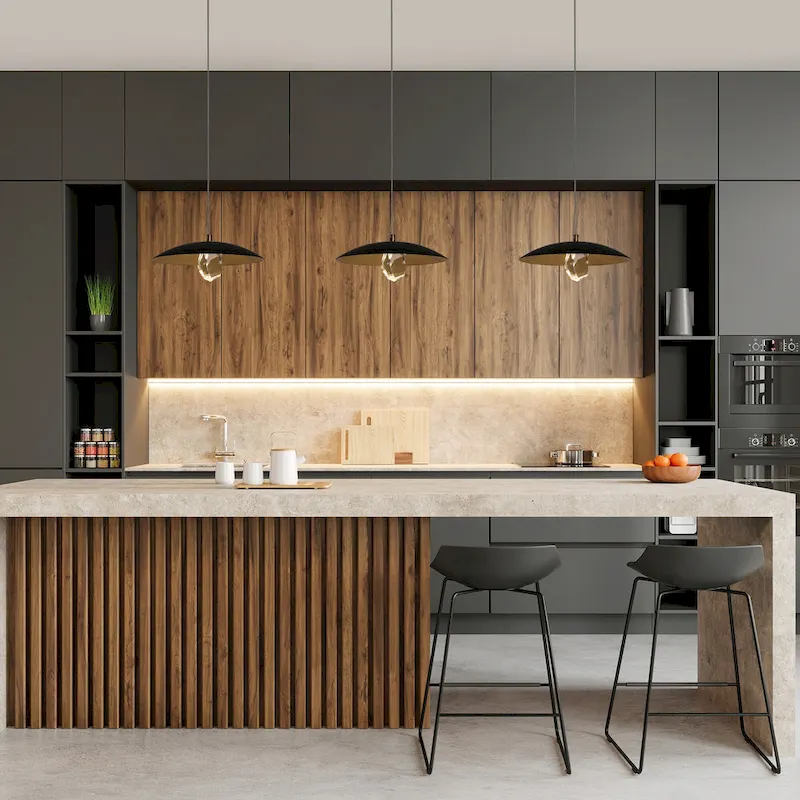 Modern LED 1-Light Crystal Pendant Light Black Gold Metal Dome Island Lights - Dia. 13.8  x H 6.3