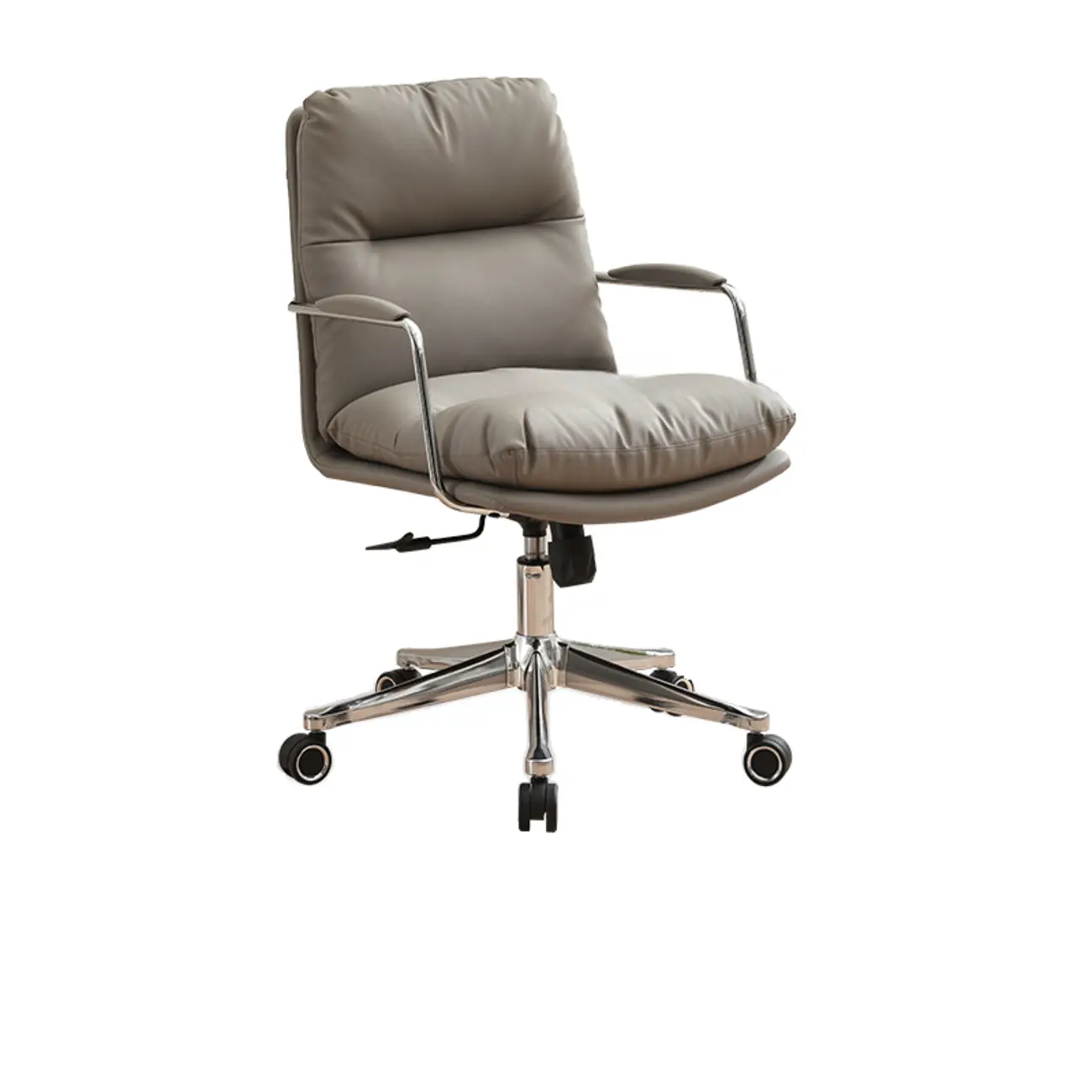 Modern Leather Mid-Back Ergonomic Swivel Office Chair