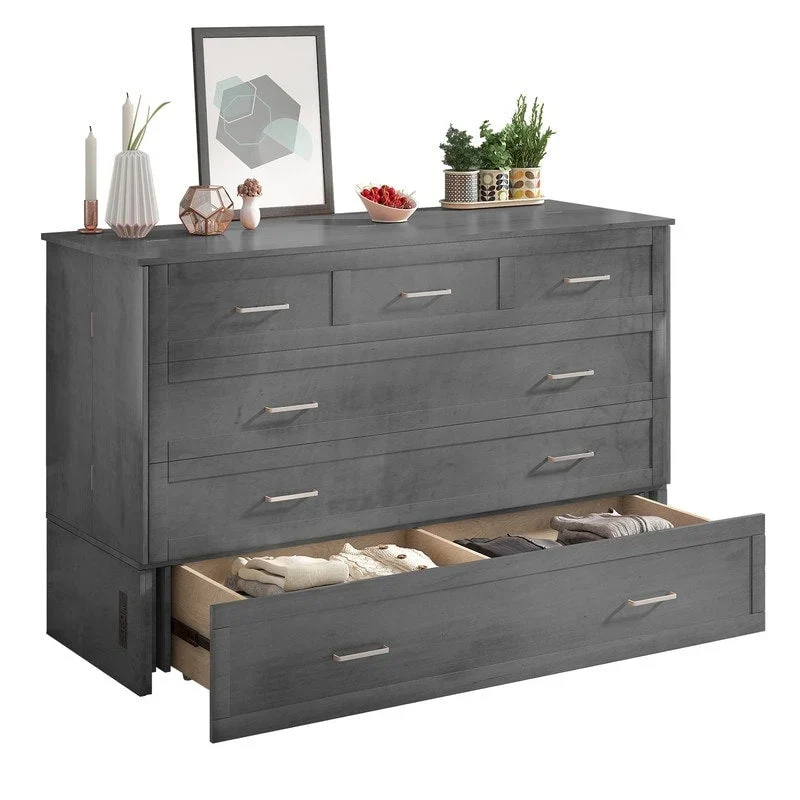 Mixoy Murphy Bed Cabinet Bed Chest with Mattress & Drawer