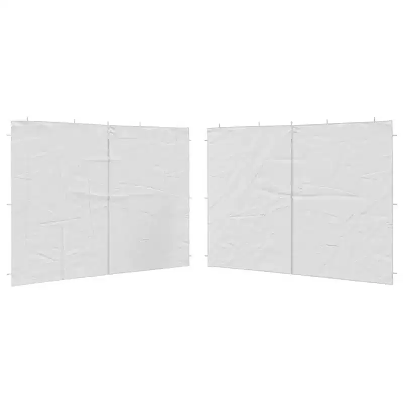 vidaXL Party Tent Sidewall 2 Pcs Patio Pavilion Canopy Sidewall with Zipper PE