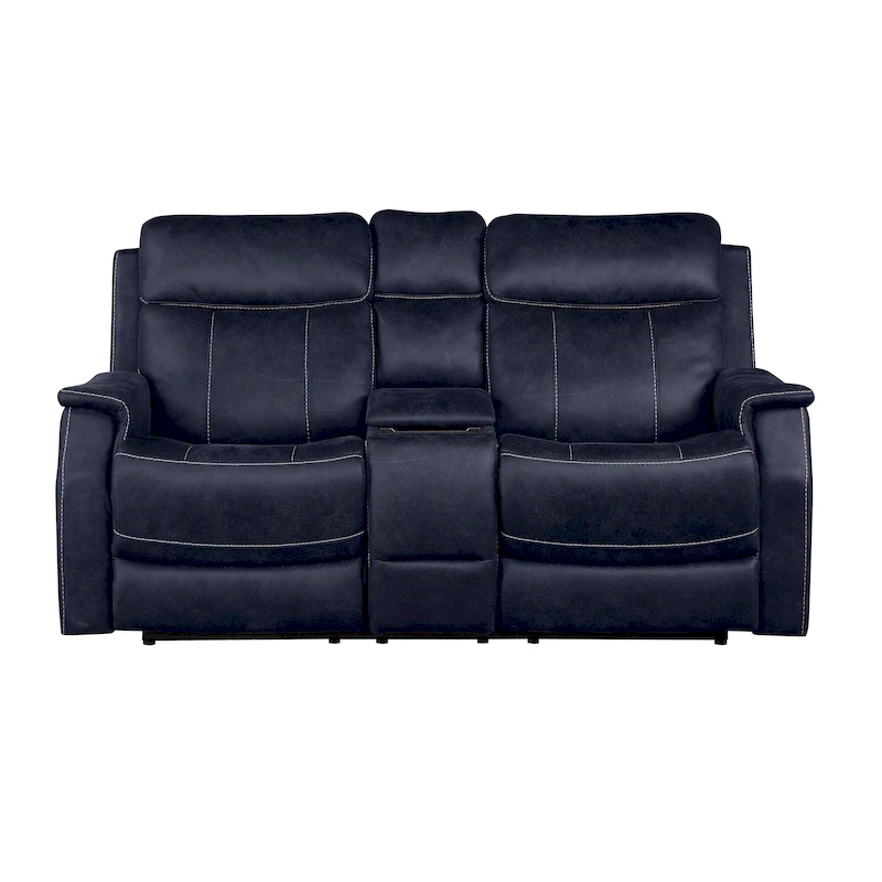 Steve Silver Faux Leather Power Reclining Console Loveseat