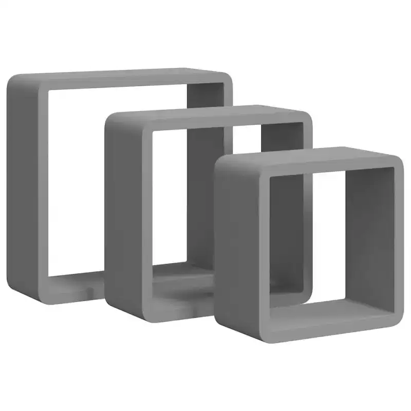vidaXL Wall Cube Shelf Set of 3 White MDF Small Wall Cube Shelf