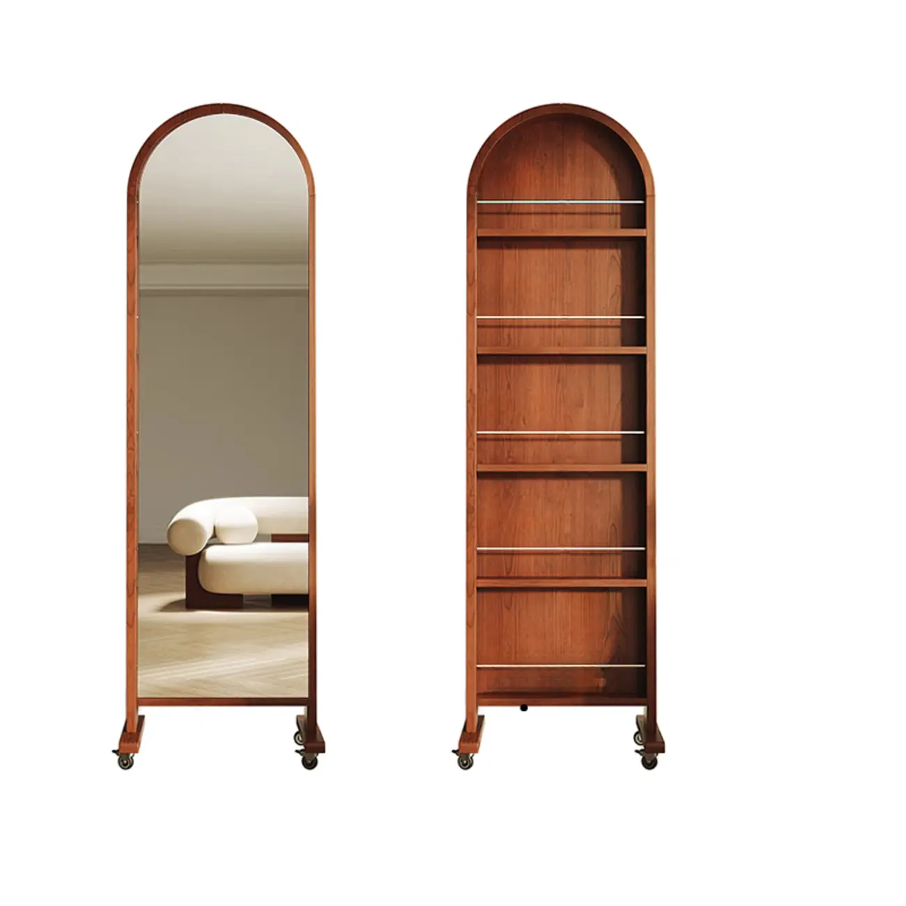 Modern Oak Wood Vertical Closed Back Bookcase