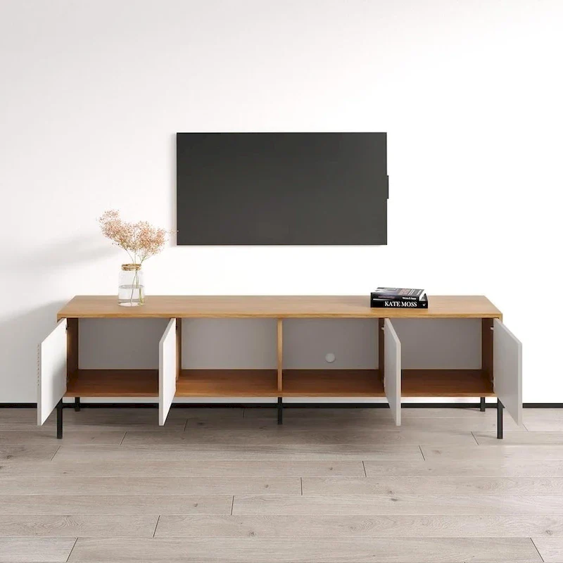 Modern TV Stand Console Cabinet – Fits Up to 85 TVs | 74.8 Wide