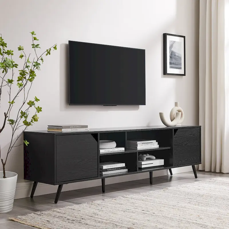 70-inch TV Stand with Storage Cabinets for Living Room