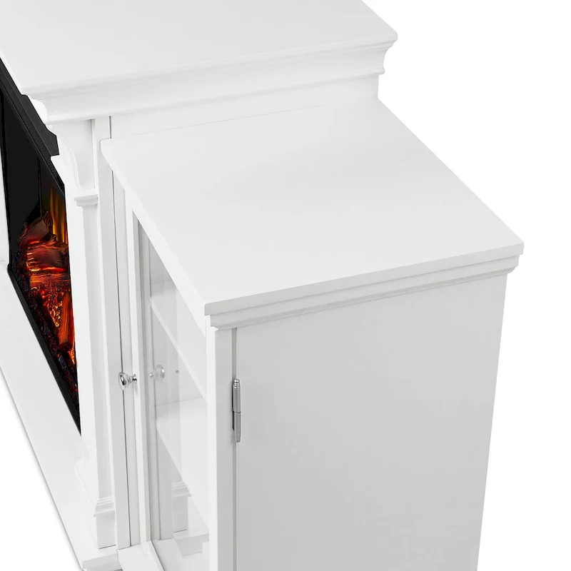 Calie 67 Electric TV Stand Fireplace in White by Real Flame