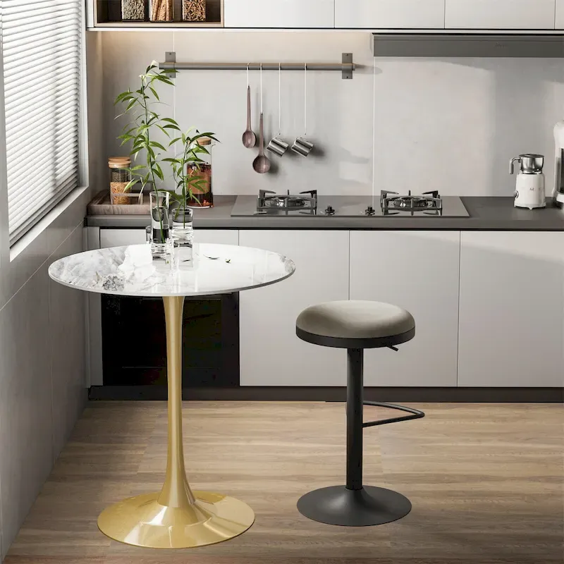 39.37  High Bar Table Round Cafe Bistro Pub Cocktail Kitchen Table Sintered Stone-top