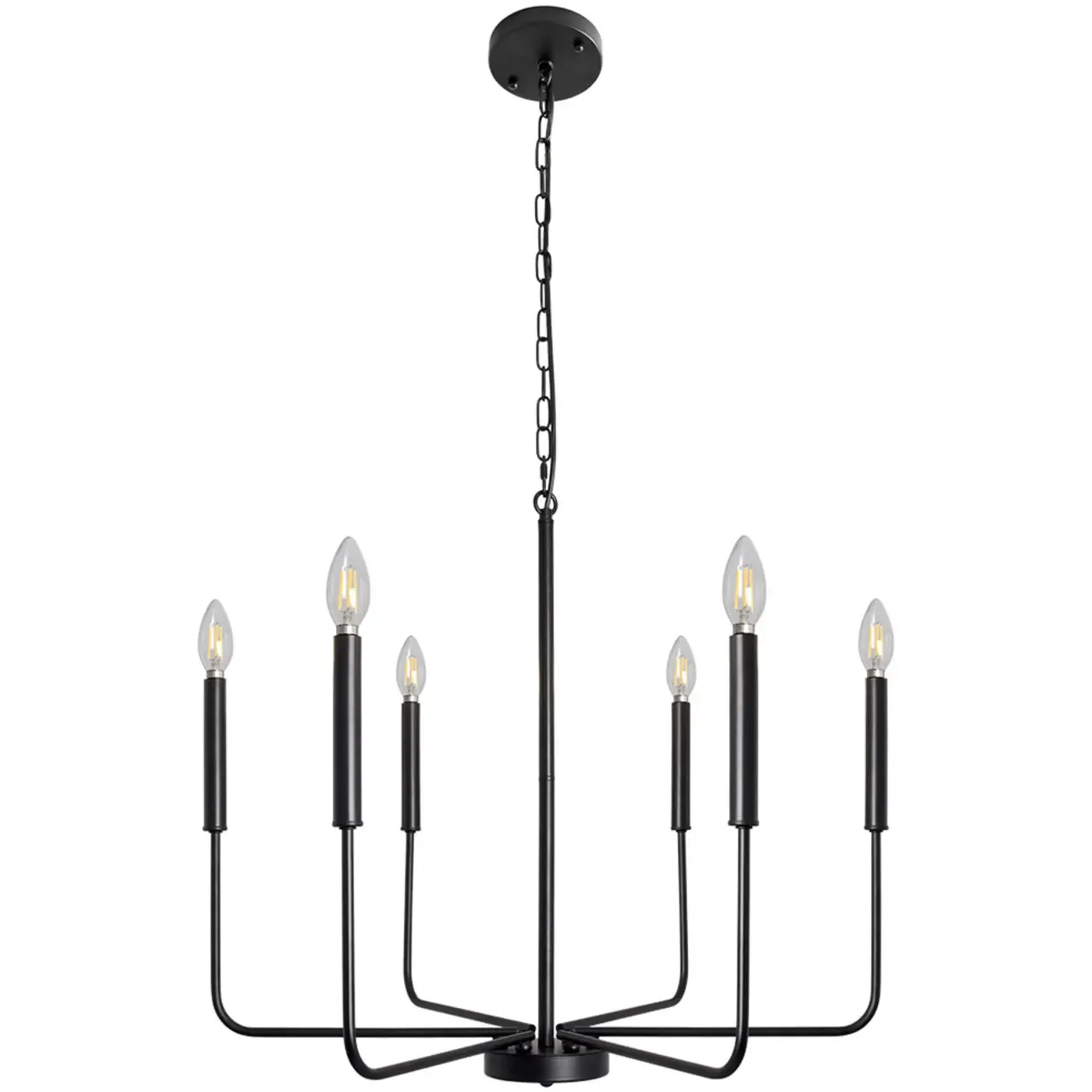 Industrial Black Chandeliers at Home with Adaptable Height