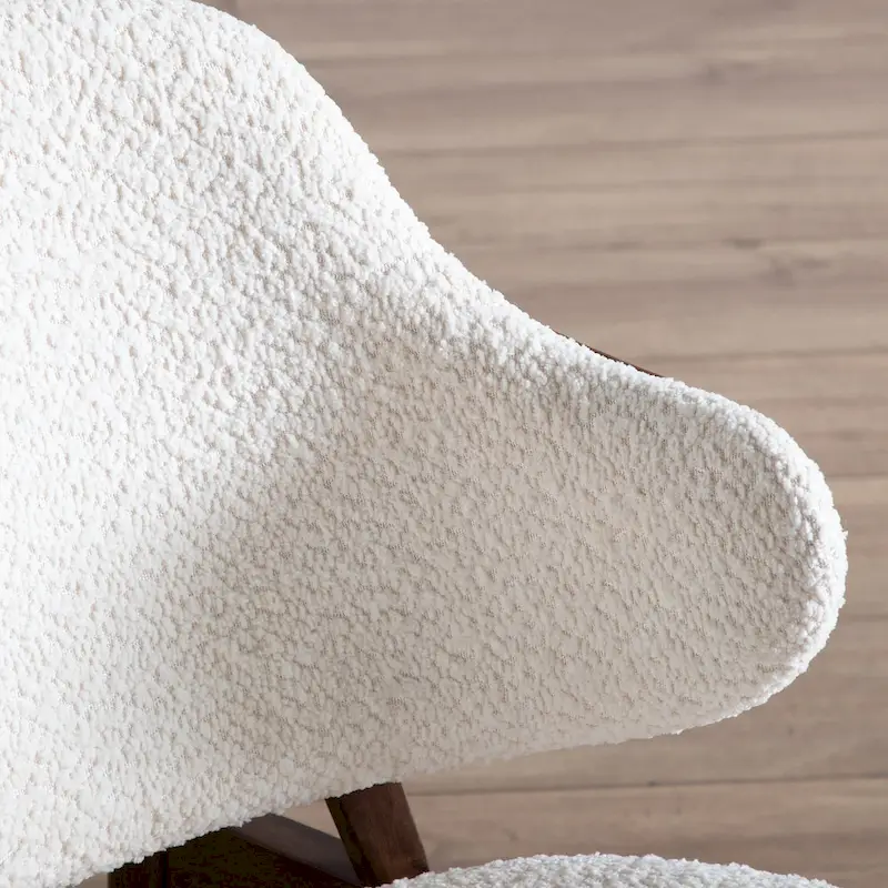 Furniture of America Beck Mid-century Modern Boucle Wingback Walnut Accent Chair