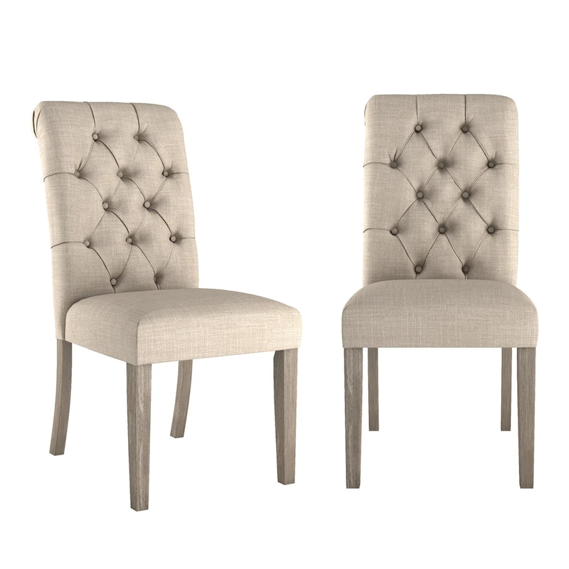 Krakova Tufted Rolled Back Parsons Chairs (Set of 2)