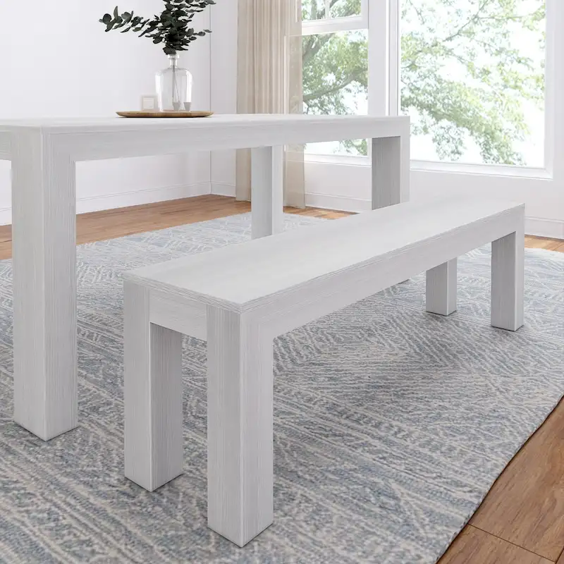 Plank and Beam Solid Wood Modern Dining Bench - 61