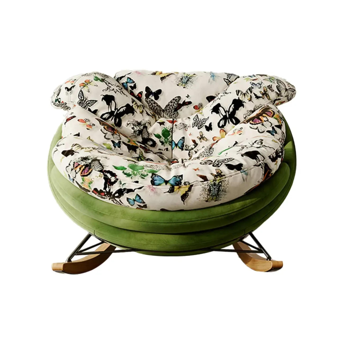 Modern Ergonomic Upholstered Rocking Chair Optional Ottoman