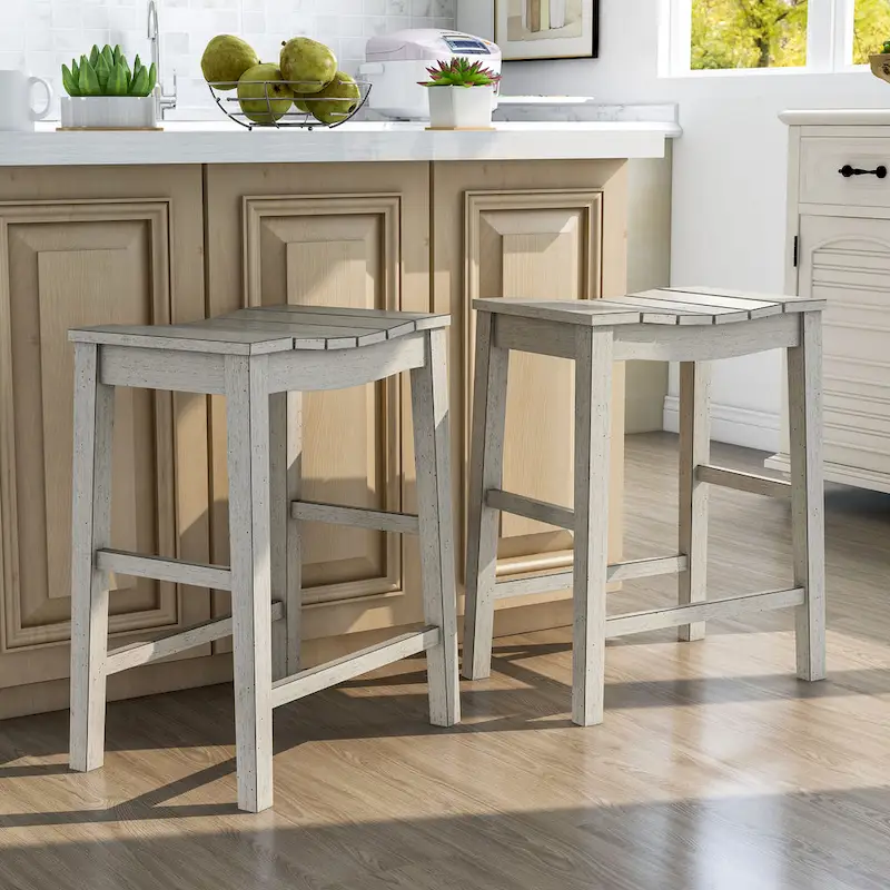 Farmhouse Wood 5-Piece Counter Height Dining Table and Stool Set