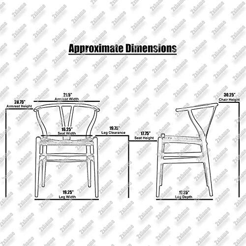 Set of 2 Orange Modern Wood Dining Chair With Y Back Arm Armchair Hemp Seat For Home Restaurant Office Bedroom Kitchen
