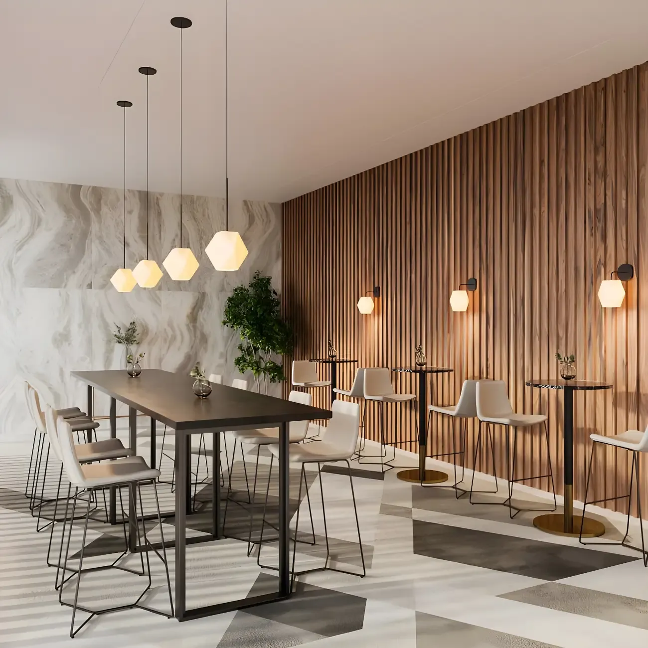 Industrial Walnut Rectangular Large Dining Bar Table