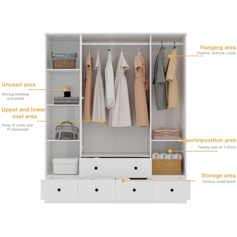 Bedroom Armoire Closet Armoire Wardrobe Closet Clothing Rod Drawer