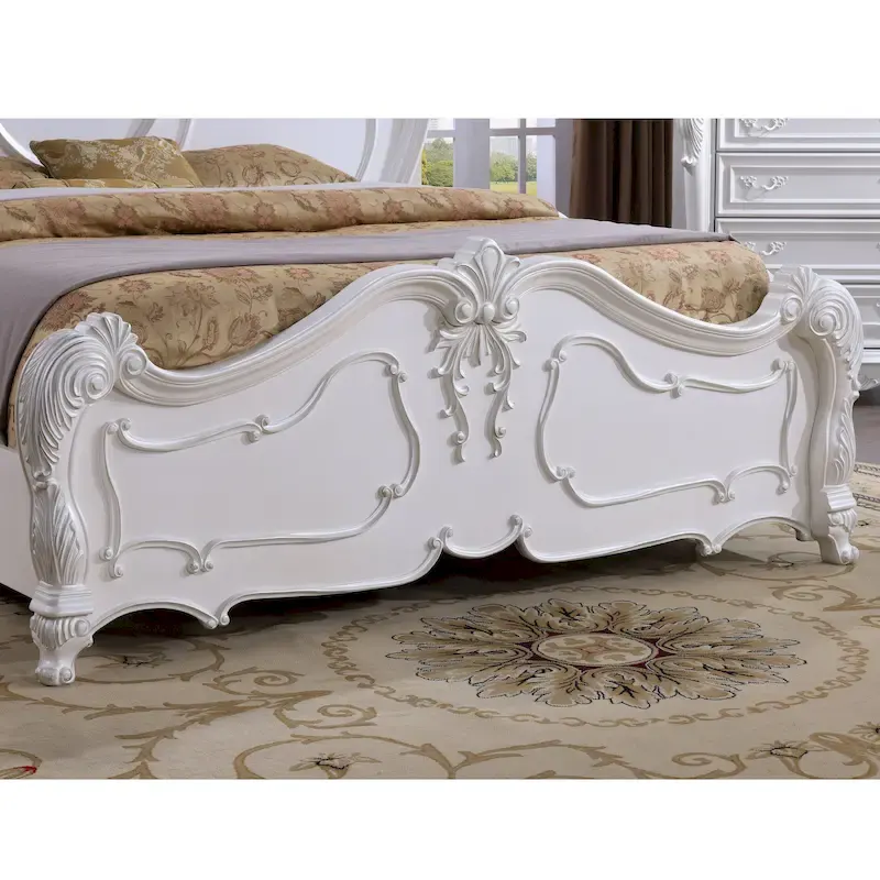 Traditional Solid Wood Panel Bed