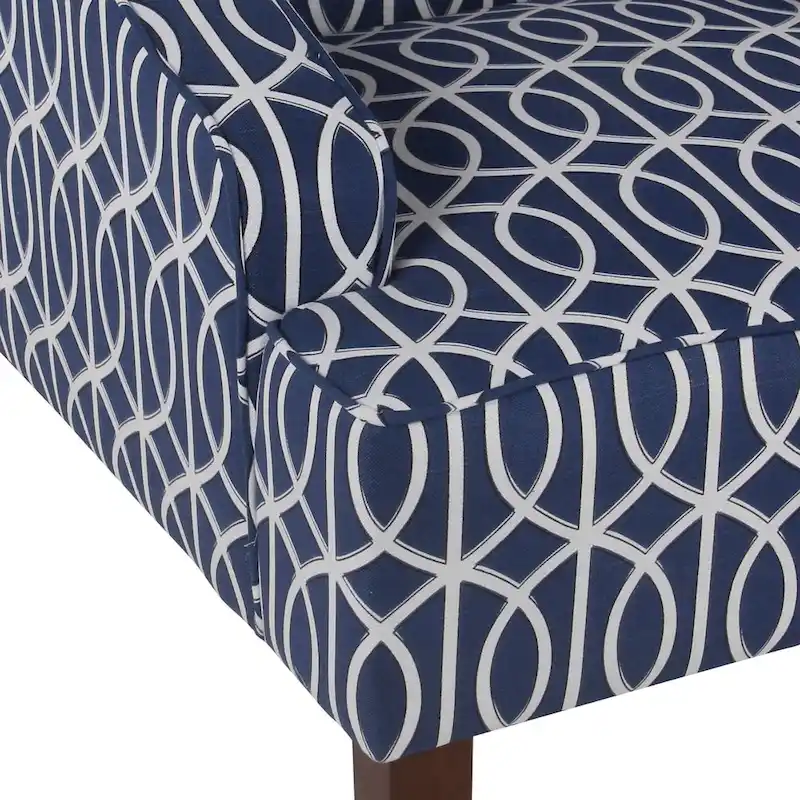 Blue Trellis Swoop Accent Chair
