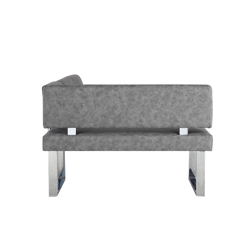Somette Gene Dark Grey Reversible Dining Nook - 48.81 X 71.25 X 33.46