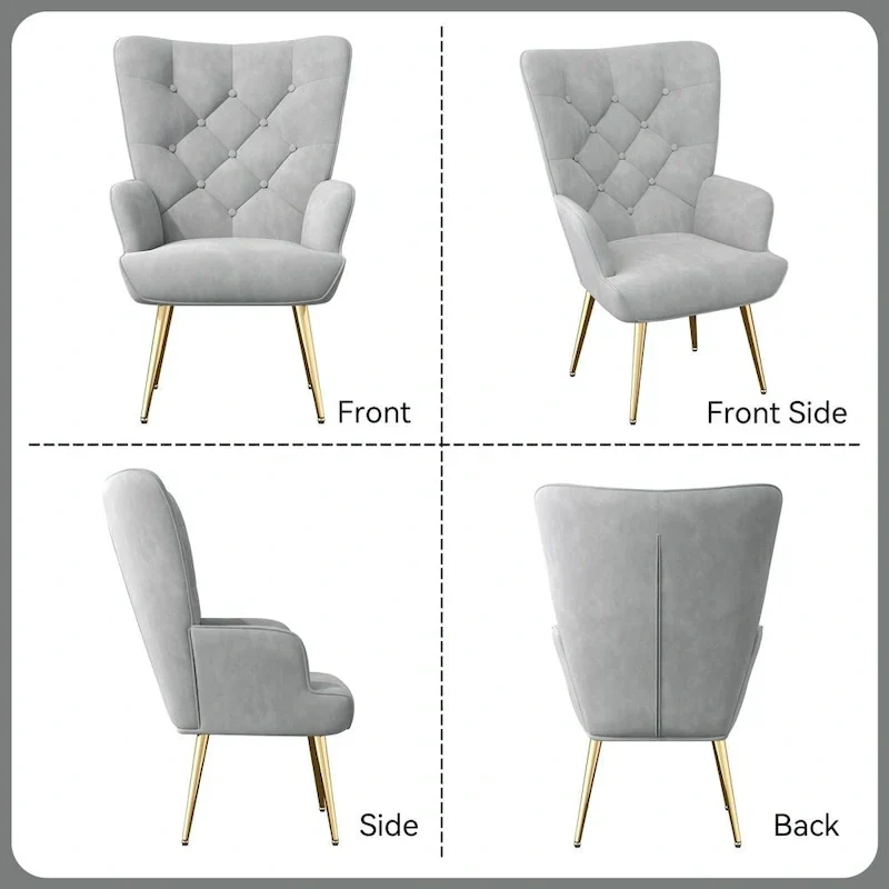 Modern Velvet Fabric Upholstered Chair