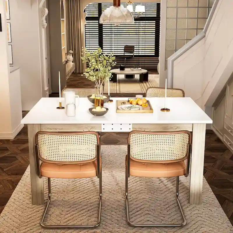 Modern Dining Table 4-6 People Kitchen Dining Room Table Extendable