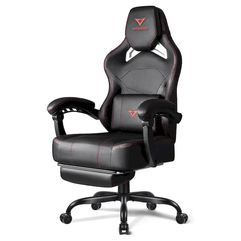 BOSSIN Big and Tall Gaming Chair 400lb with Footrest, Ergonomic Video Game Chair for Adults with Headrest and Lumbar Pillow