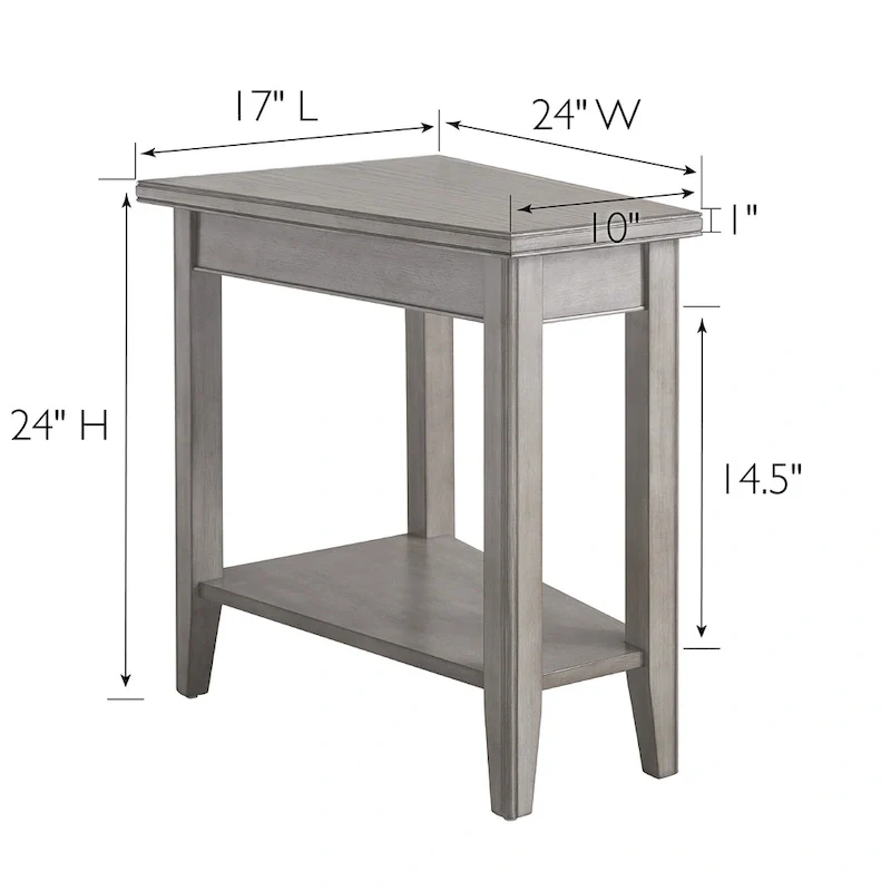 Leick Home Laurent Recliner Wedge Table with Shelf