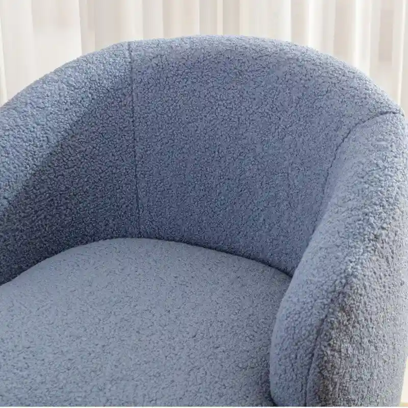 Teddy Fabric Swivel Accent Barrel Chair With Powder Coating Metal Ring