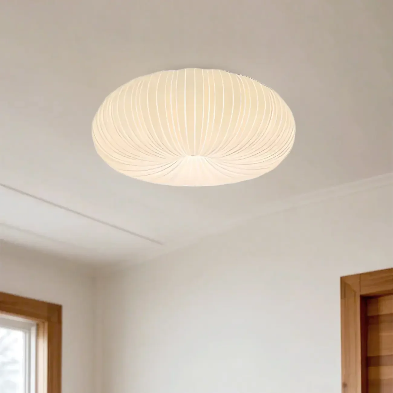 Modern Circle-shaped Flush Ceiling Light With Resin Shade